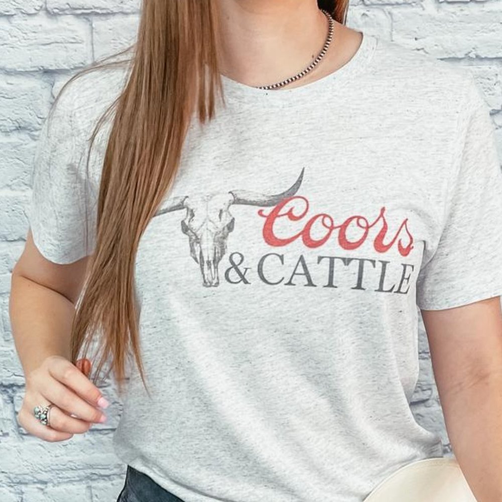 COORS & CATTLE Handmade Graphic Tee - Picture 1 of 4